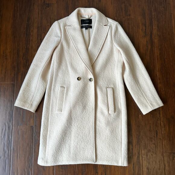 J. CREW Daphne Coat Cream Italian Boiled Wool Double Breasted Peacoat - Picture 3 of 13